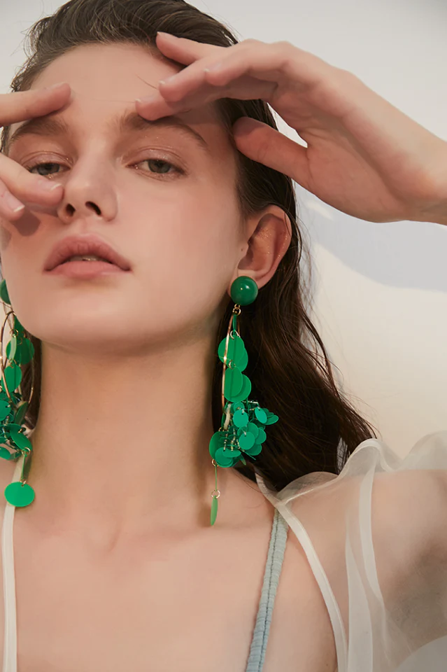 Sequin Tassel Earrings - Image 2