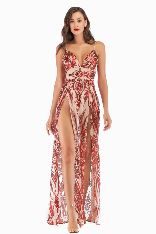Sequins Party Elegant Maxi Sheath Dress - Image 2