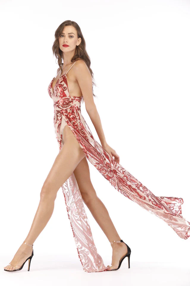 Sequins Party Elegant Maxi Sheath Dress - Image 4