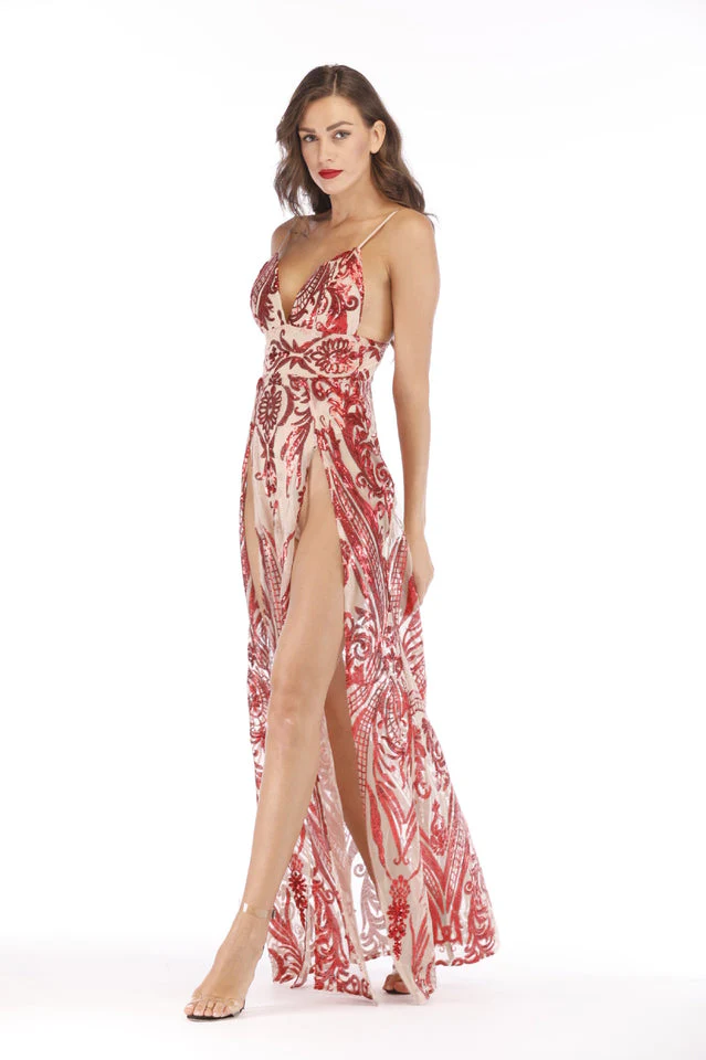 Sequins Party Elegant Maxi Sheath Dress - Image 5