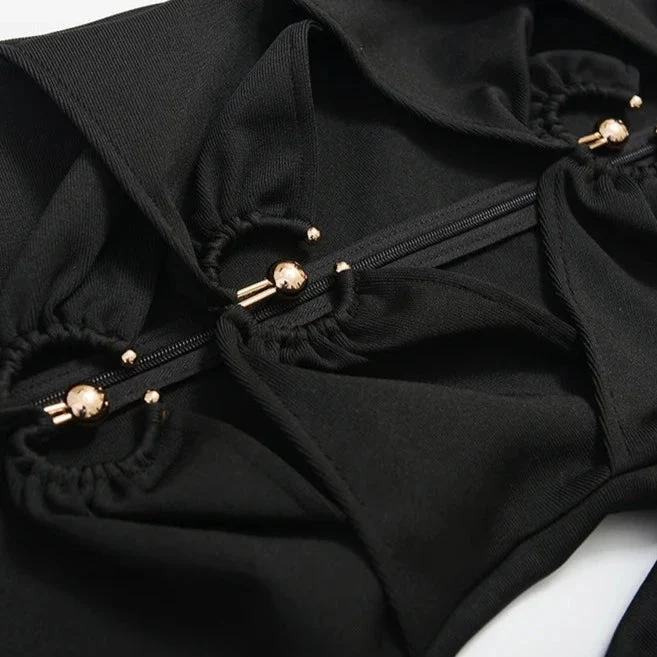 BURYA Hollow Out MIDI Dress - Image 5