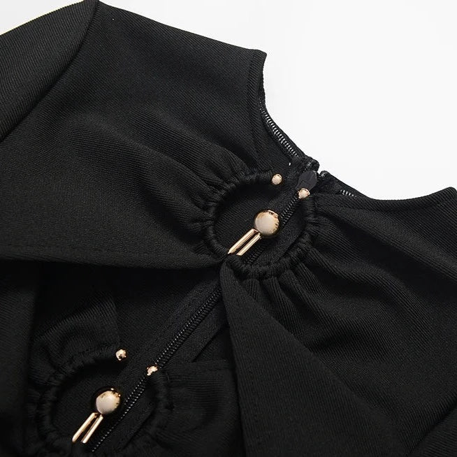 BURYA Hollow Out MIDI Dress - Image 7
