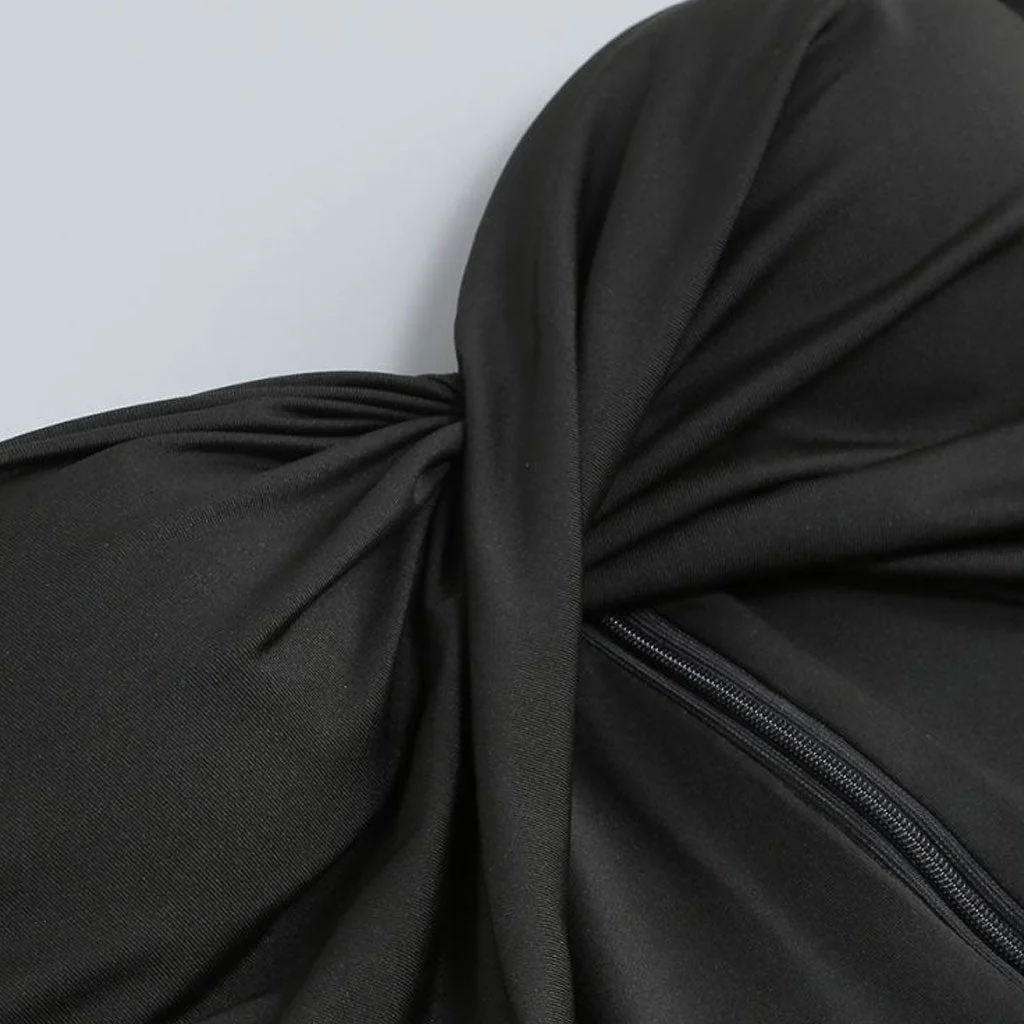 Sexy Twisted Sweetheart Ruched Draped Ruffle CutOut Maxi Mermaid Evening Dress - Image 3