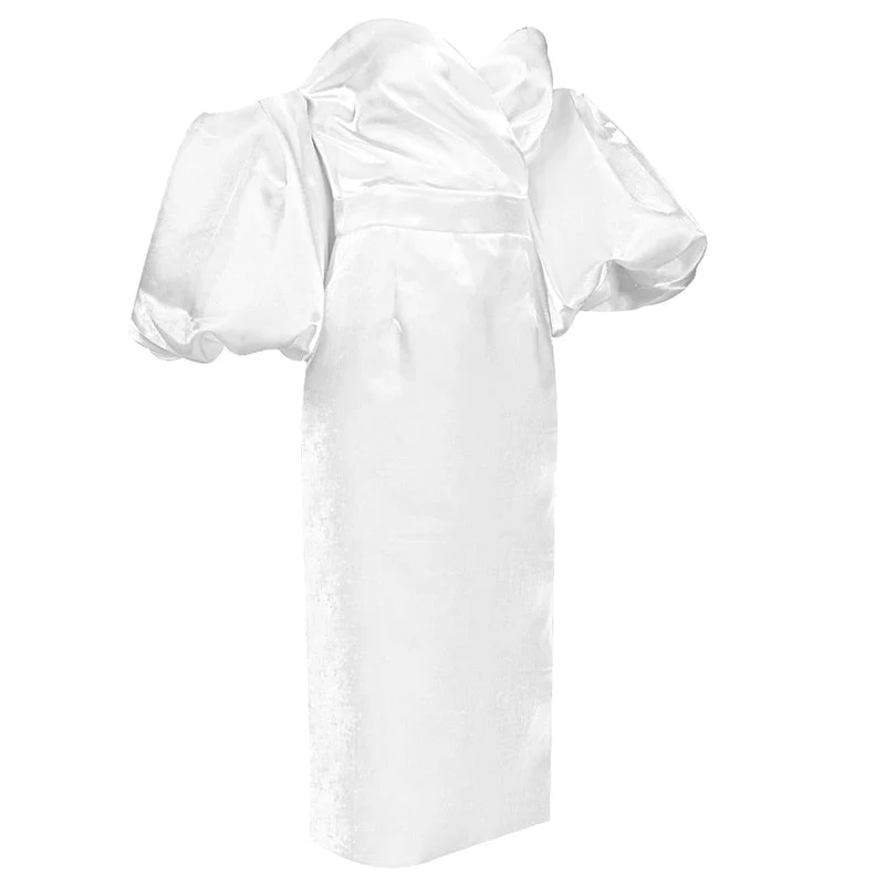 ELLIA PUFF Sleeve SATIN MIDI Dress - Image 21