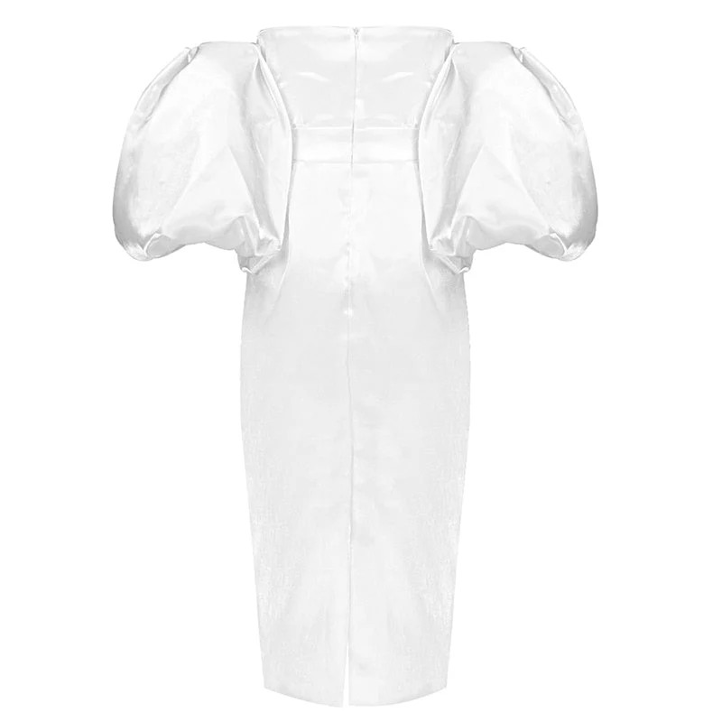 ELLIA PUFF Sleeve SATIN MIDI Dress - Image 22