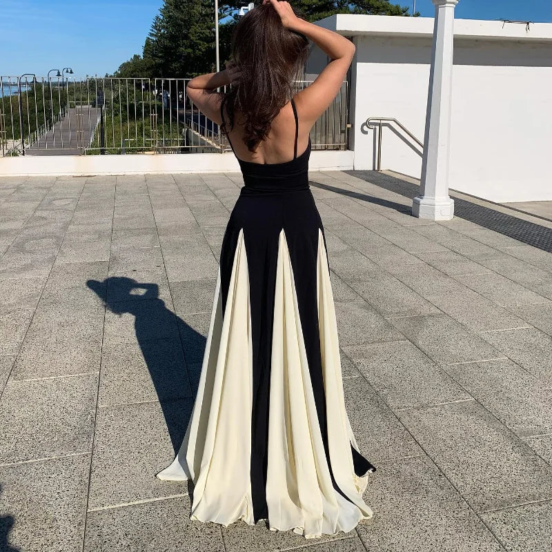 SPLING Black and WHITE MAXI Dress - Image 11