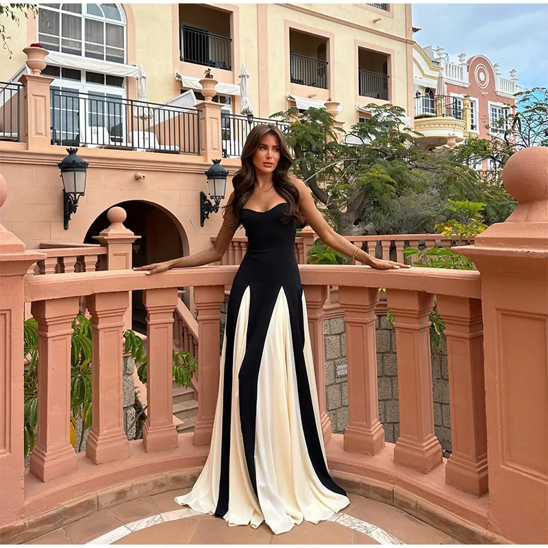 SPLING Black and WHITE MAXI Dress - Image 17