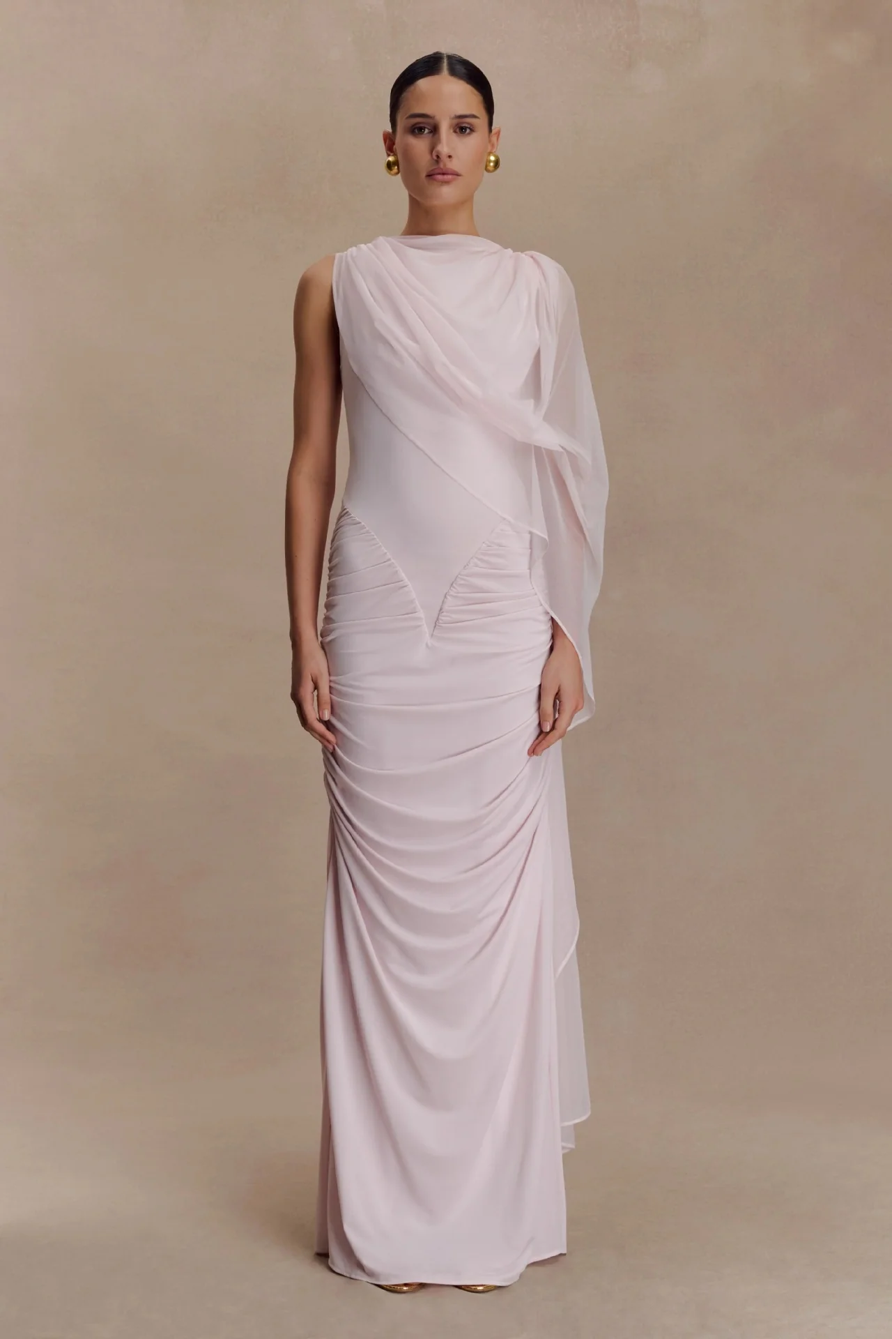 Shawl Mesh Hip Skirt Midi Dress - Image 12
