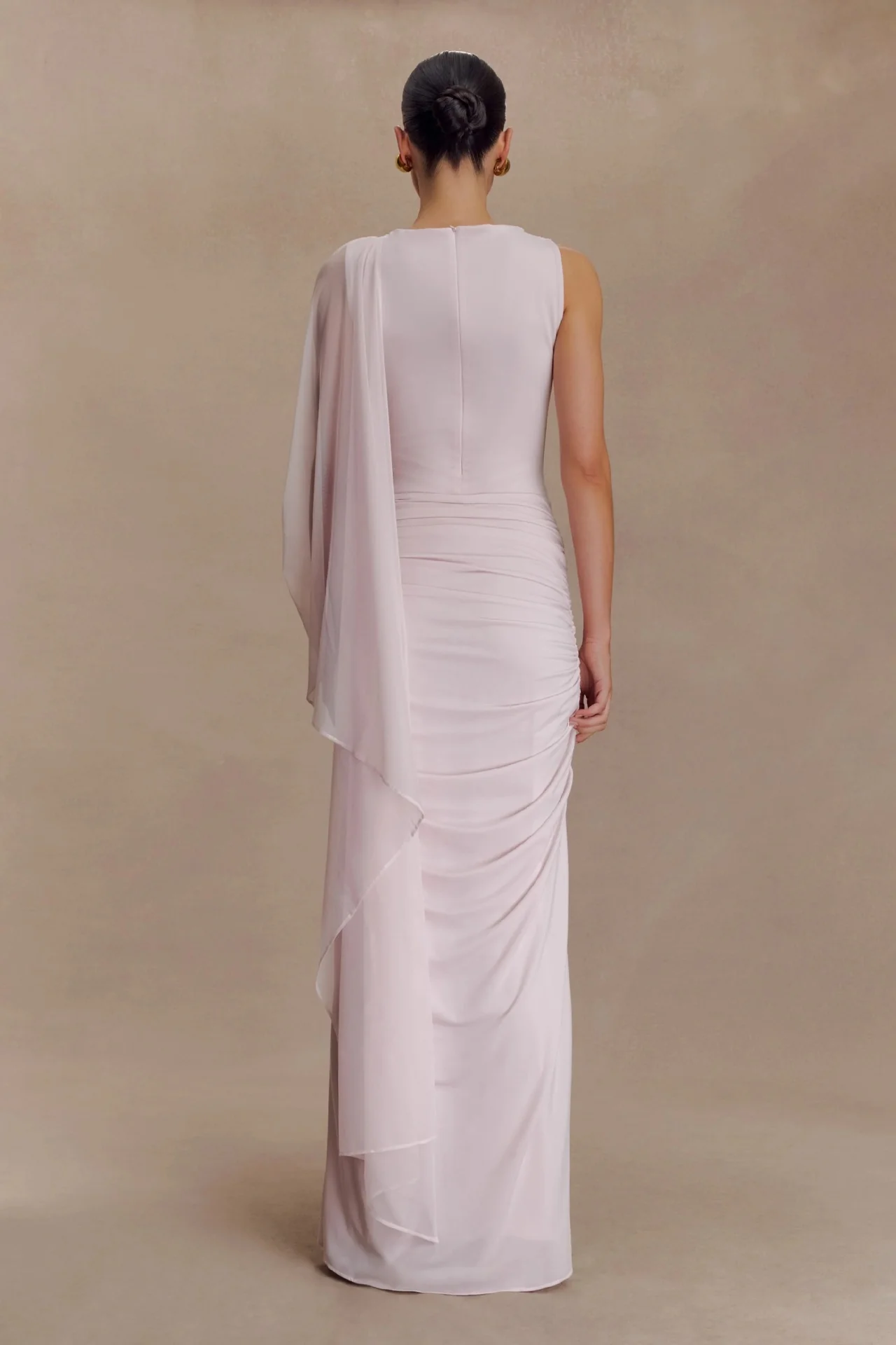 Shawl Mesh Hip Skirt Midi Dress - Image 13