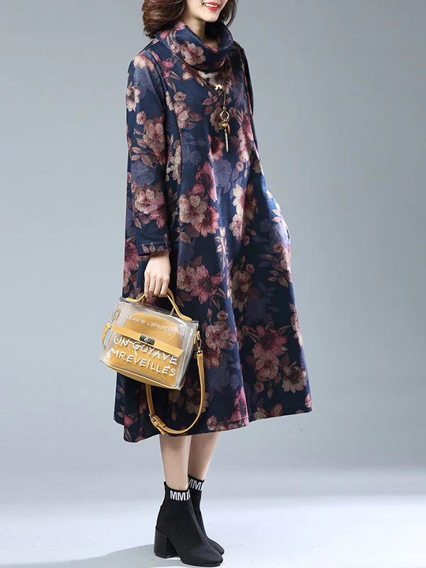 Shawna Vintage Floral Printed Midi Dress - Image 3