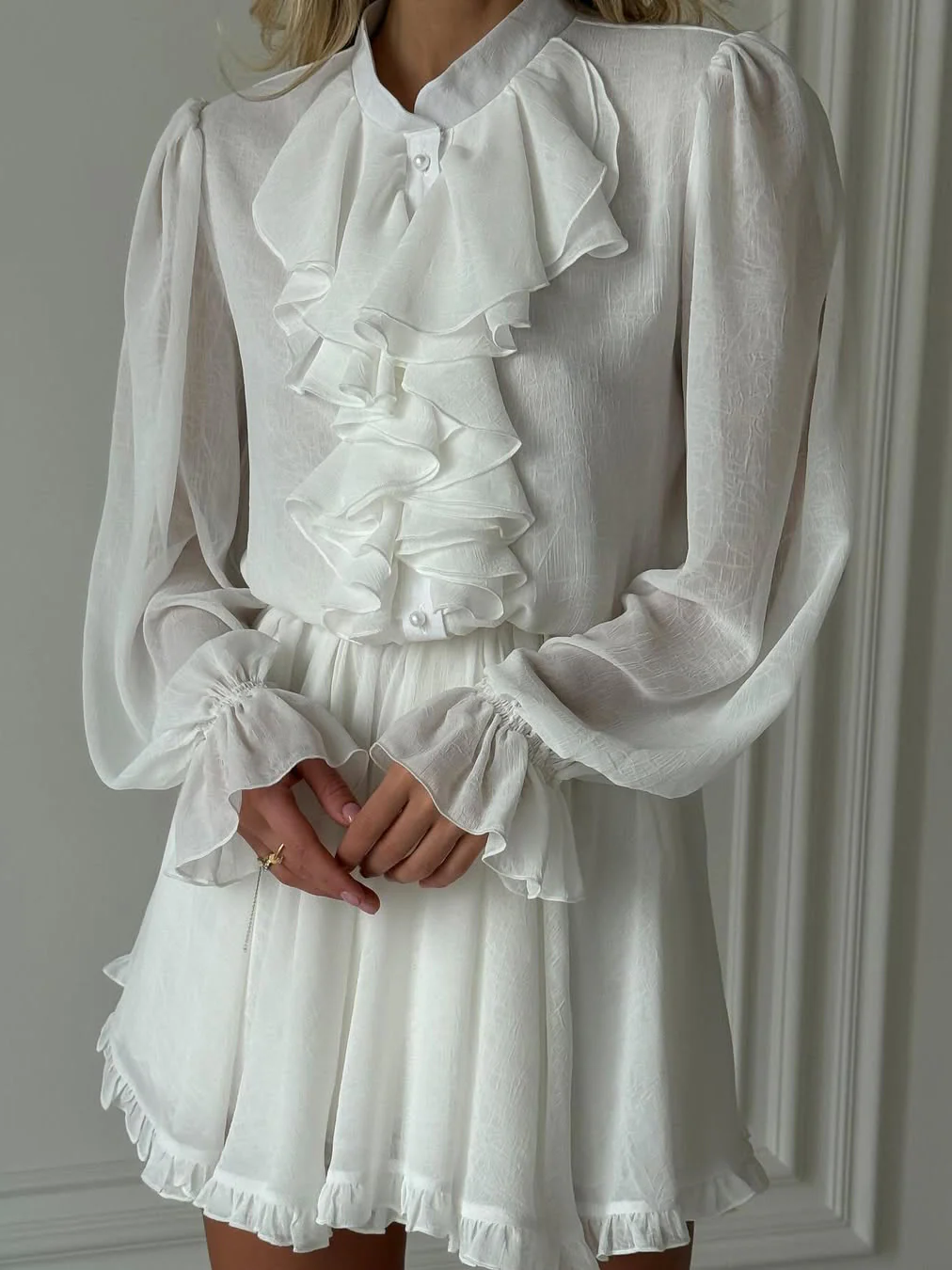 Sheer Chiffon Dress - Image 5
