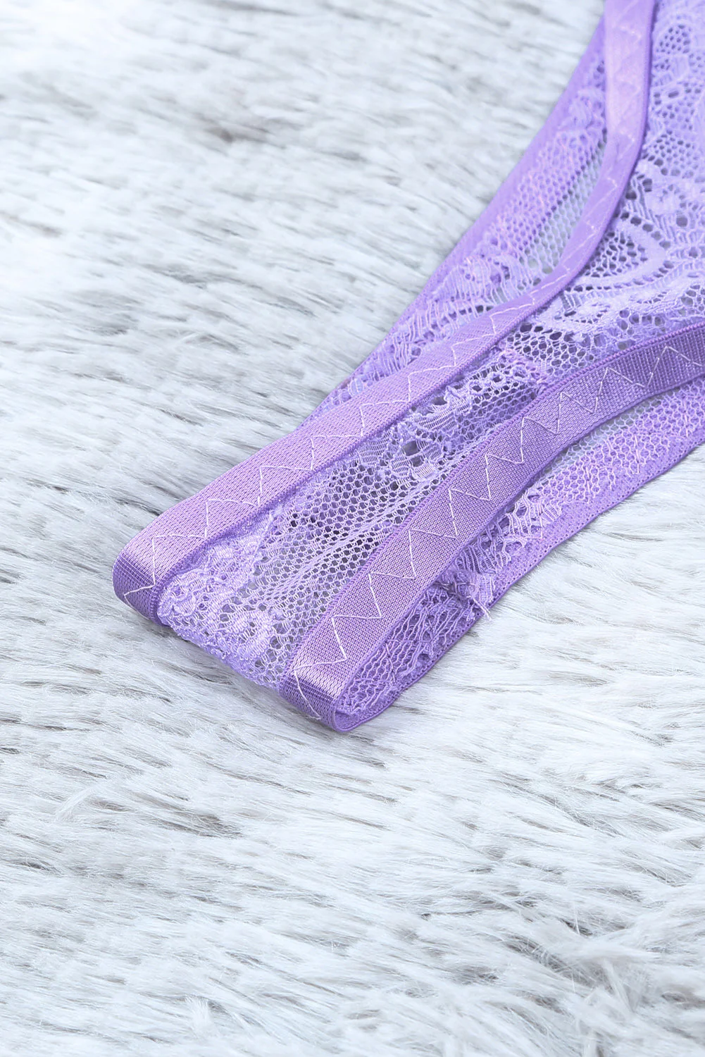 Sheer Lace Asymmetric Strappy 2Pcs Lingerie Set - Image 12