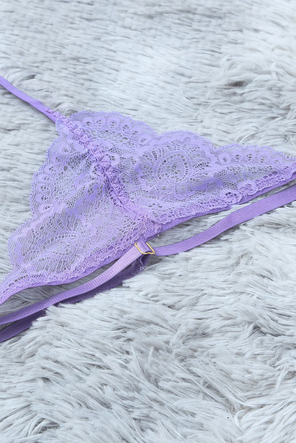 Sheer Lace Asymmetric Strappy 2Pcs Lingerie Set - Image 13