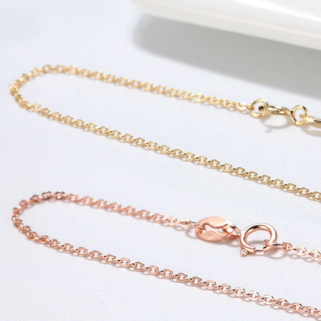 Shimmer Pure Sterling Silver Polished 1.1MM Cable Chain NeckLace - Image 3
