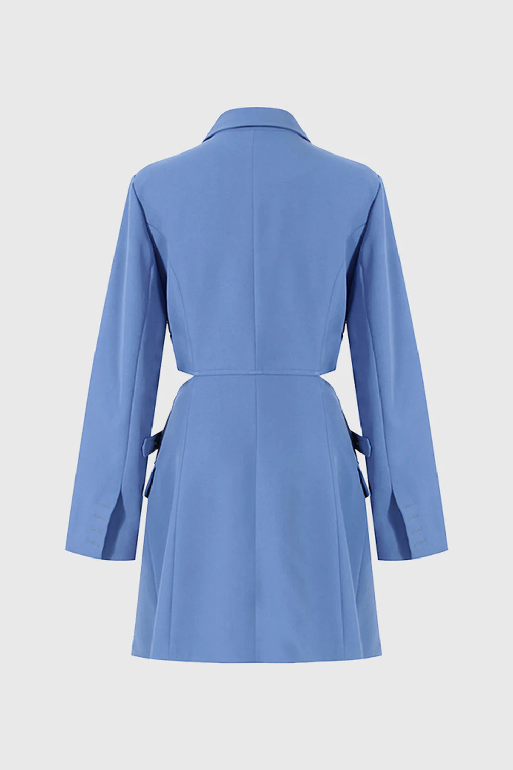 Short Blazer Dress with Belts - Blue - Image 2