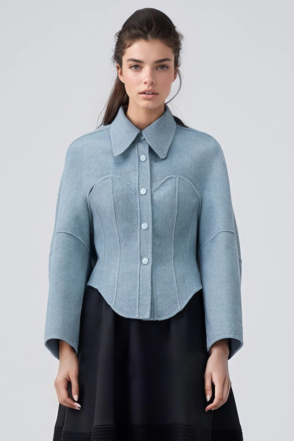 Short Cambered Jacket - Blue - Image 2