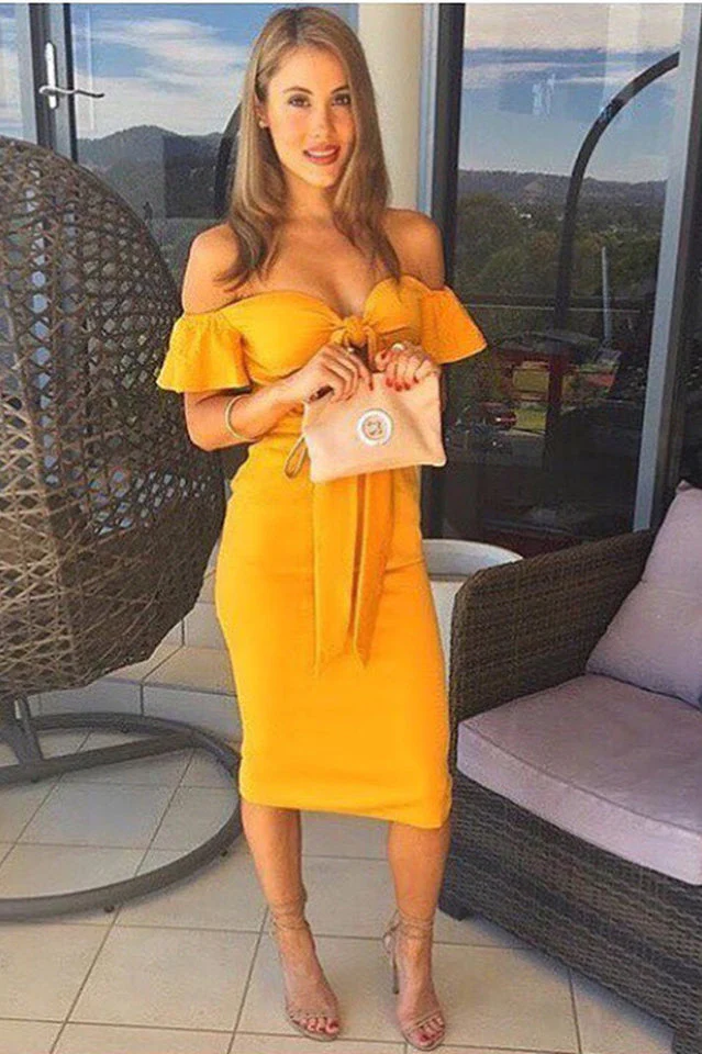 Short Flare Sleeve Bodycon Dress - Image 6