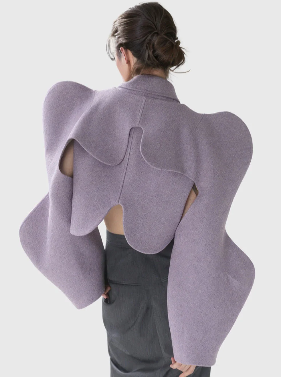 SHORT PURPLE 2 PIECE Jacket with PUFF SleeveS - Image 2