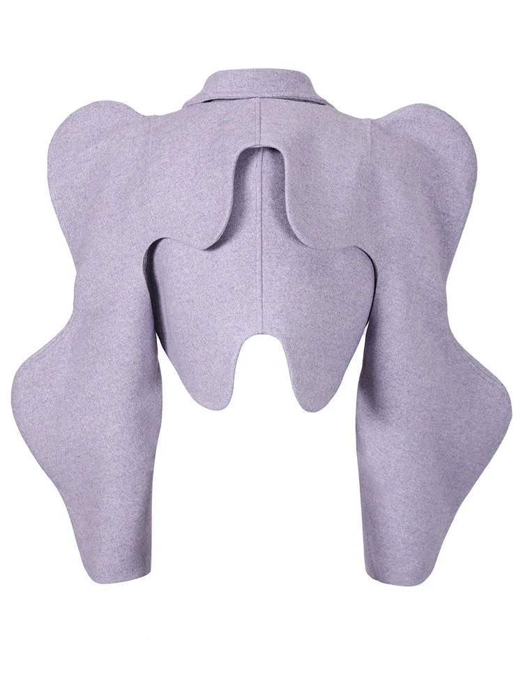 SHORT PURPLE 2 PIECE Jacket with PUFF SleeveS - Image 4