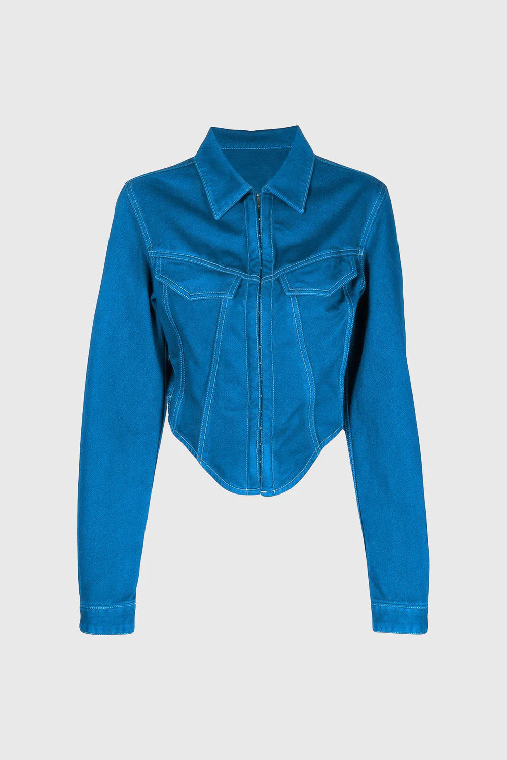 Short Jacket with Hooks - Blue - Image 2