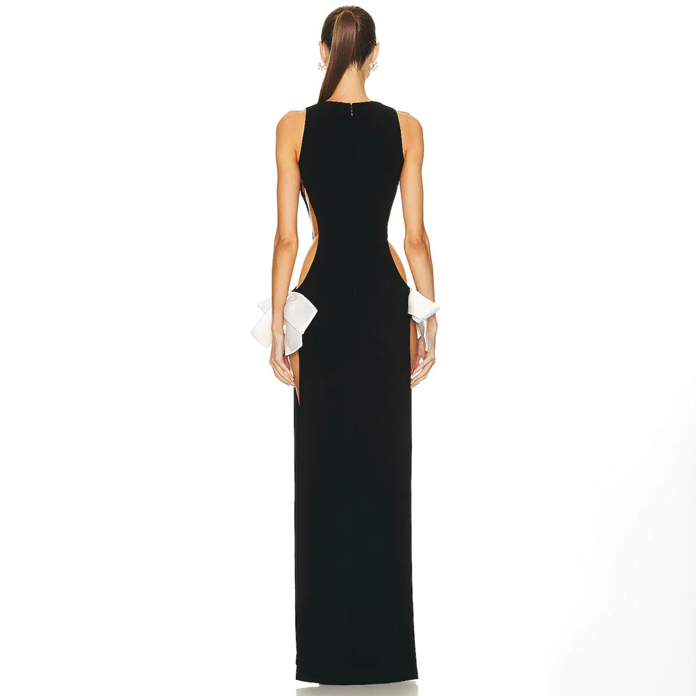 TOMOKO DOUBLE SIDE SLIT BOWS MAXI Dress - Image 3