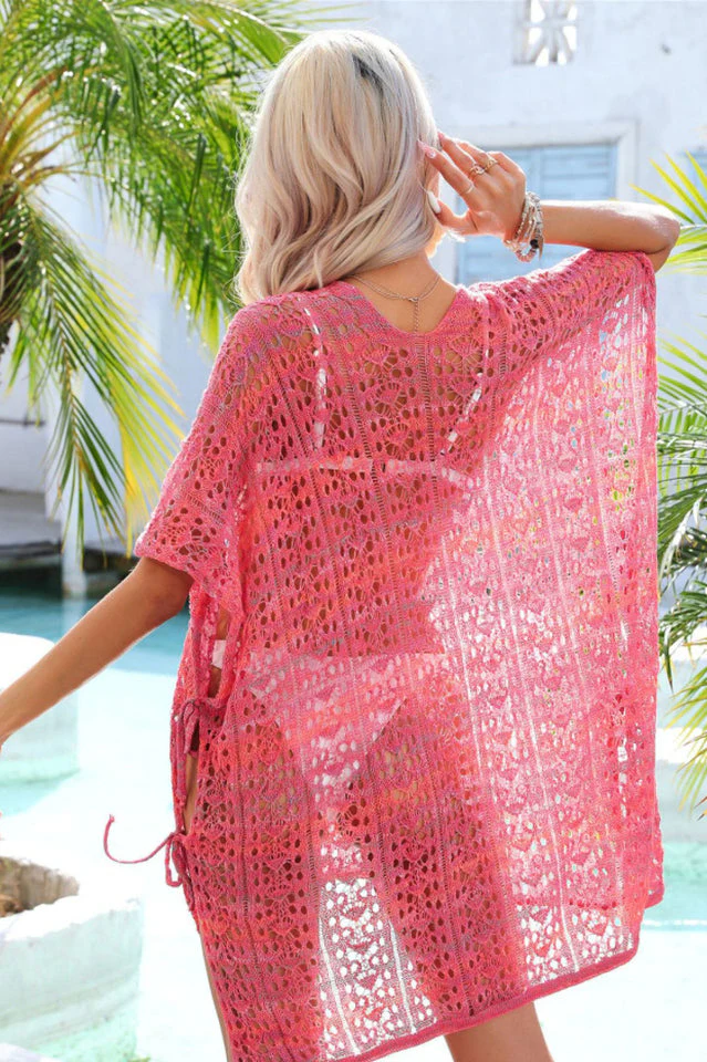Side Slit Plunge Openwork Cover-Up - Image 13