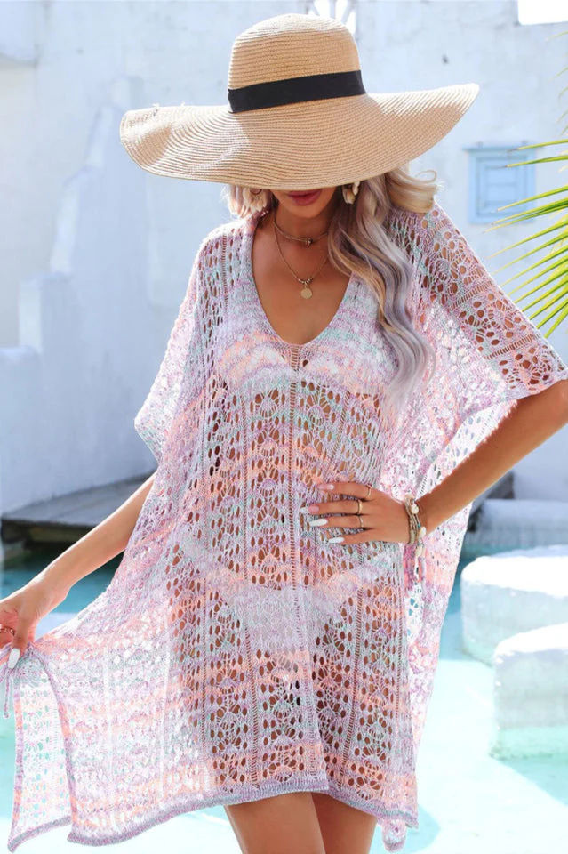 Side Slit Plunge Openwork Cover-Up - Image 5
