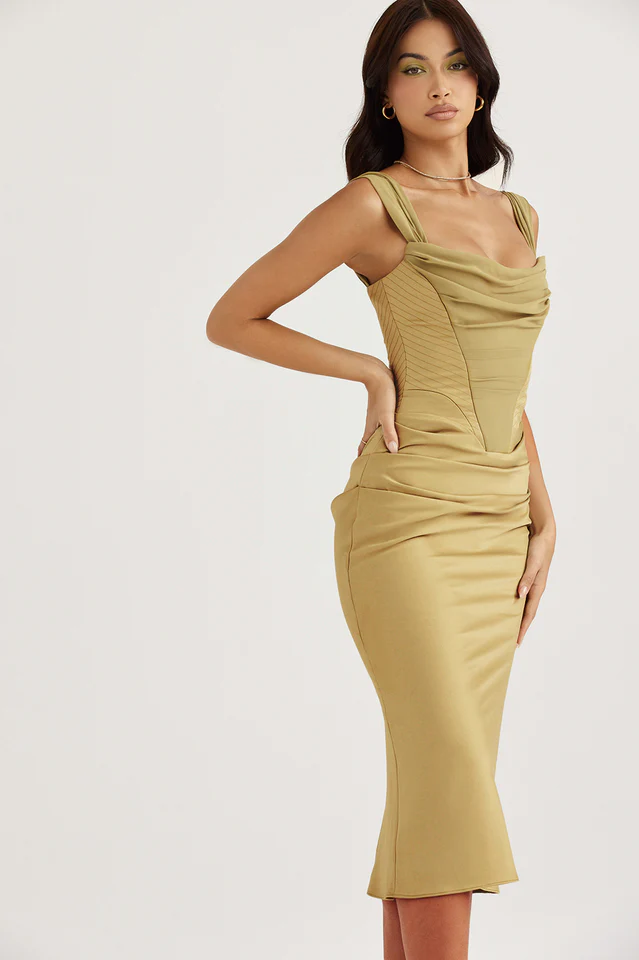 Silk-Satin Tunic Midi Dress - Image 6