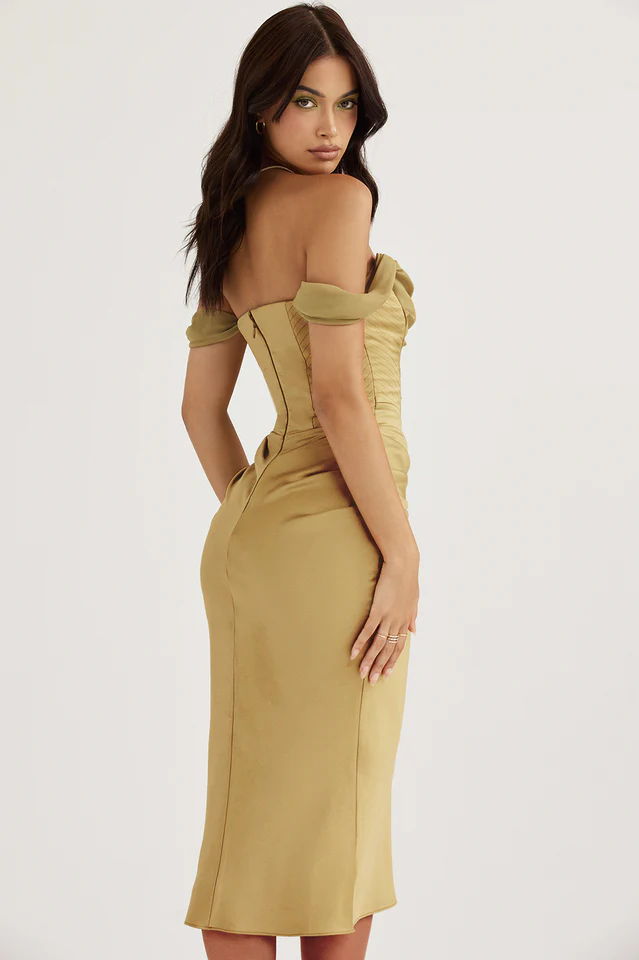 Silk-Satin Tunic Midi Dress - Image 7