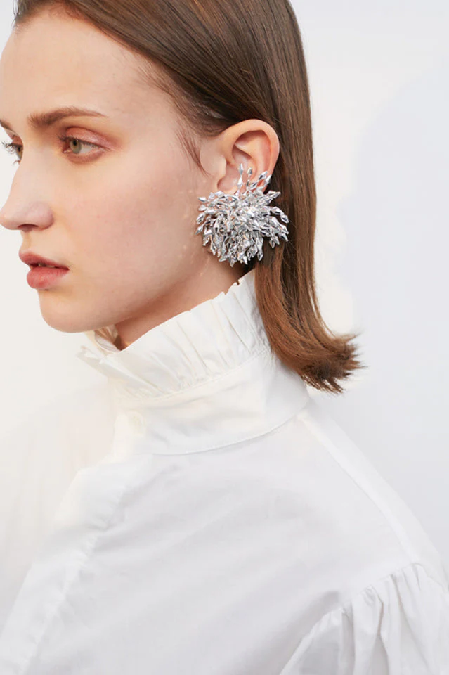 Silver Flower Earrings - Image 4