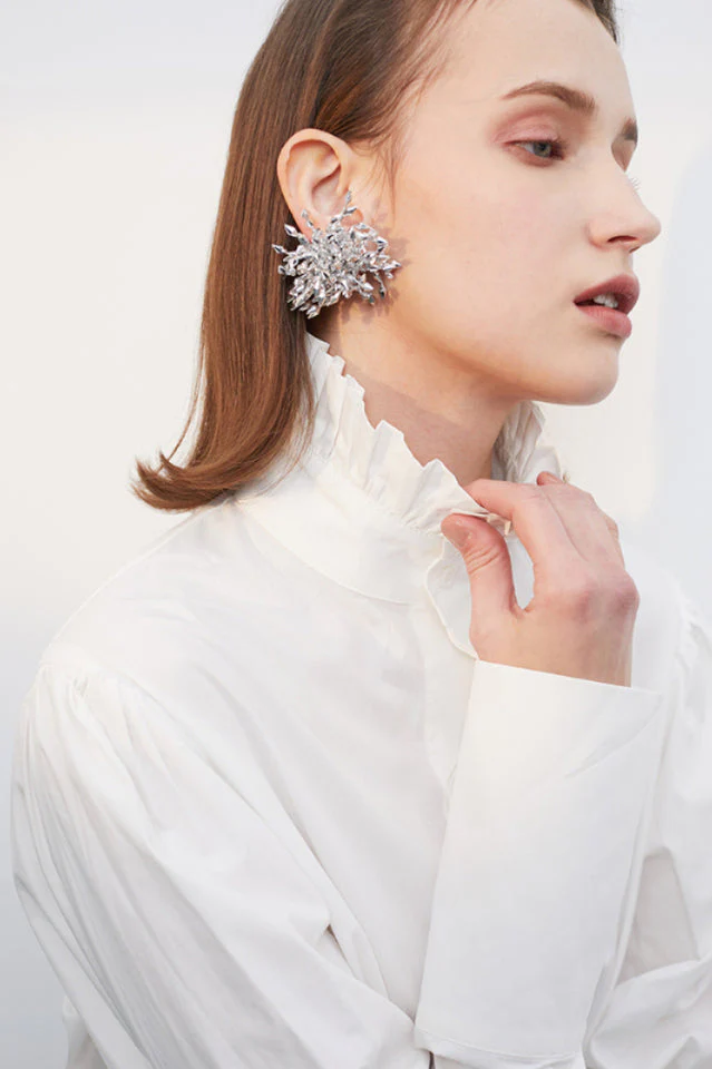 Silver Flower Earrings - Image 5