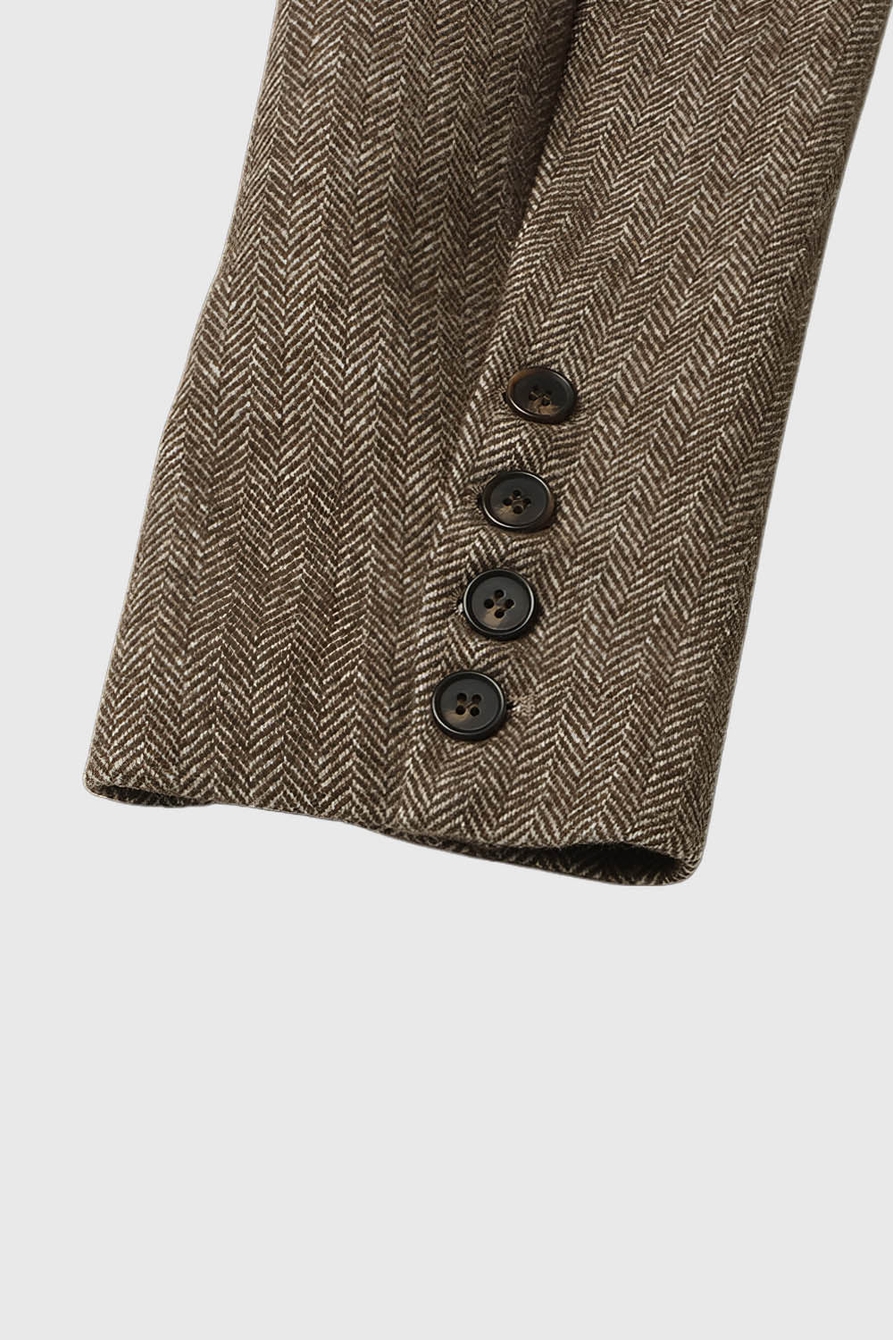Single Breasted Blazer with Belt - Brown - Image 5