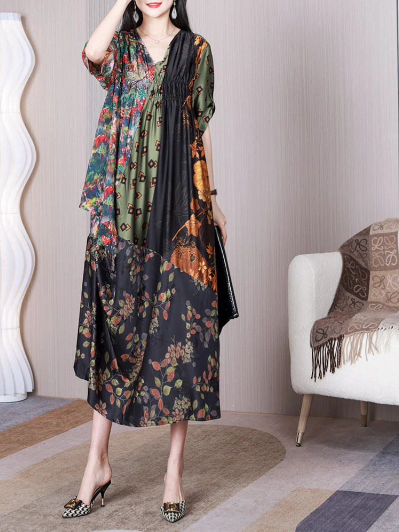 Sound Of Heartbeat V-neck Middle Waost A-line Dress - Image 4