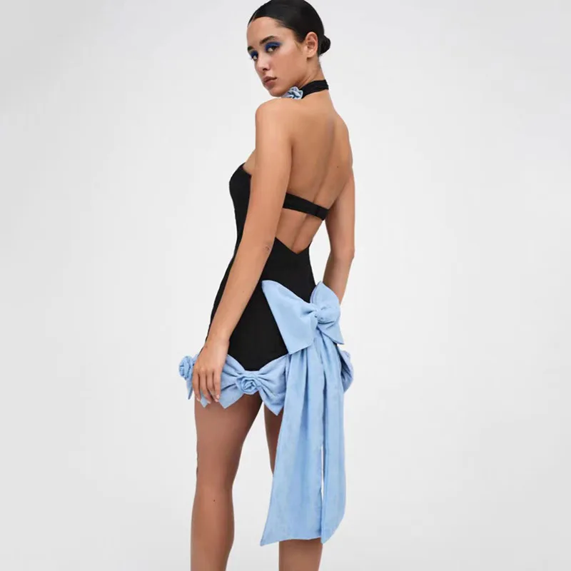 BLUE BOWS Black Mini Dress - Image 2