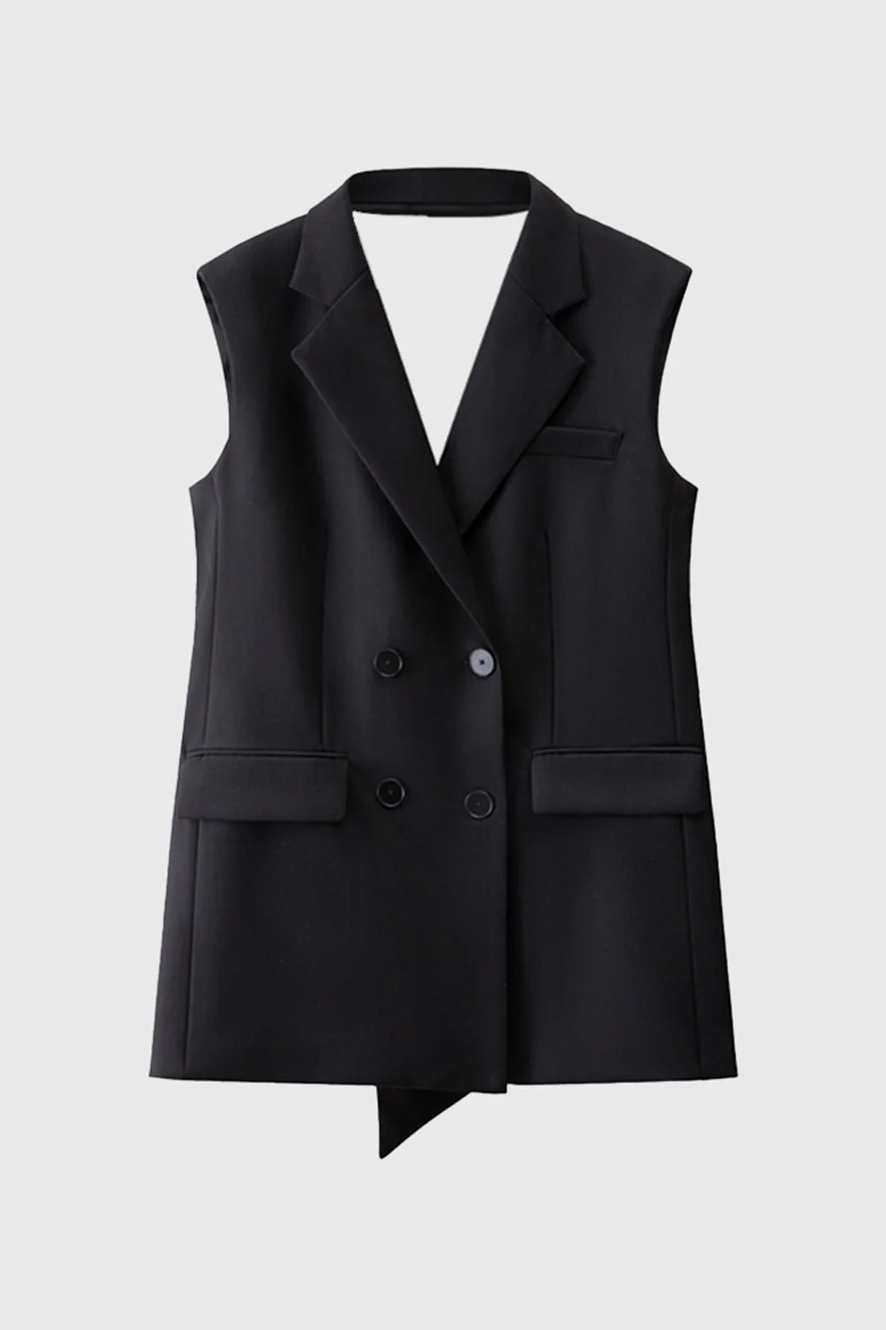 Sleeveless Blazer Dress - Black - Image 2