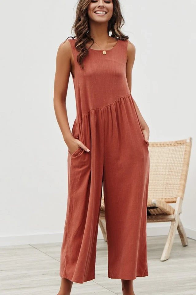 Sleeveless Casual Loose Jumpsuit - Image 10