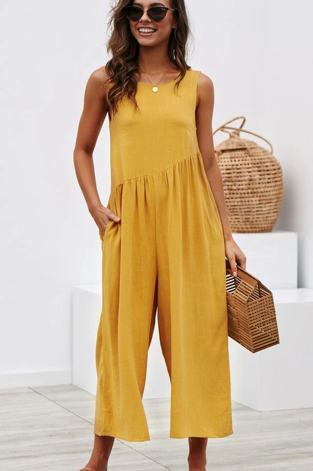 Sleeveless Casual Loose Jumpsuit - Image 7