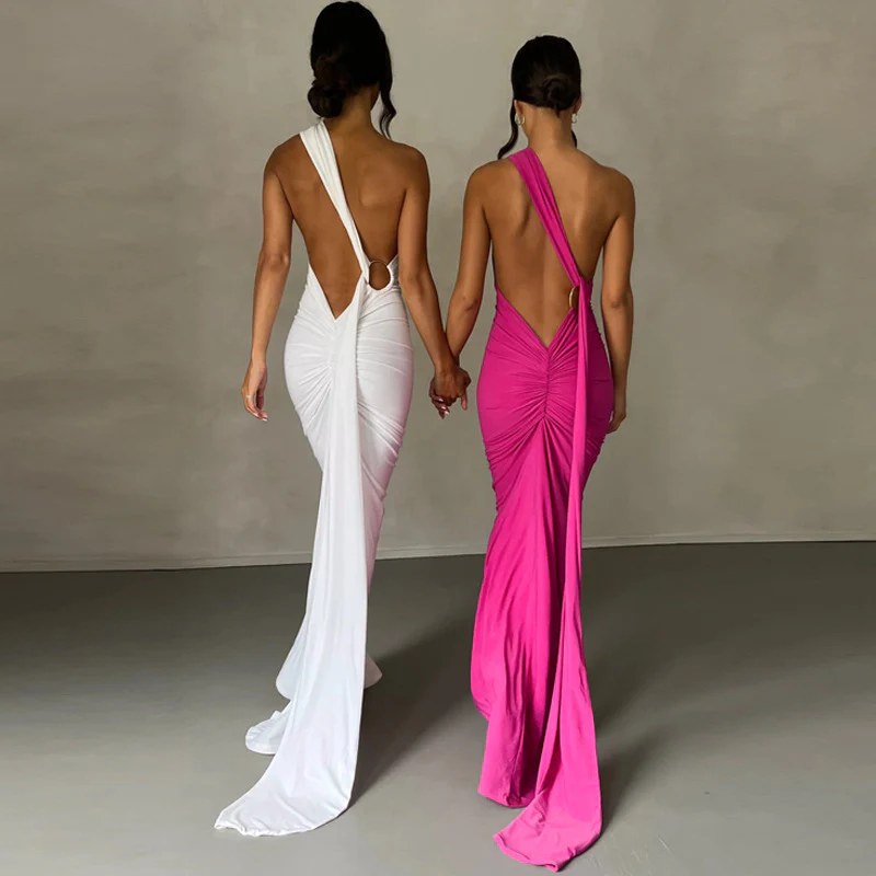 Sloping Neck Midi Tight Wrap Cocktail Dress - Image 12
