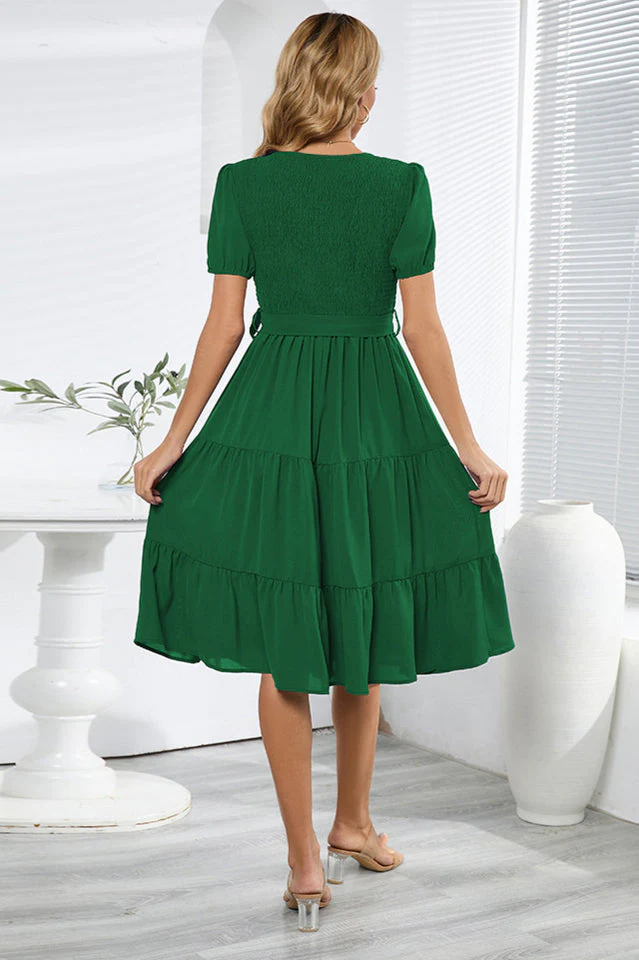 Smocking Tiered Skater Dress - Image 2