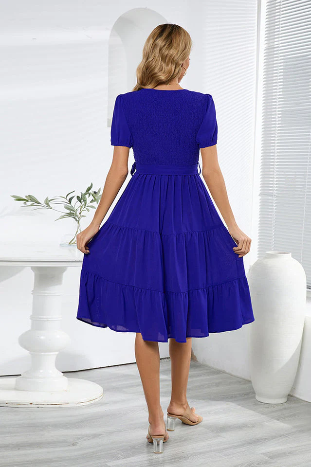 Smocking Tiered Skater Dress - Image 20
