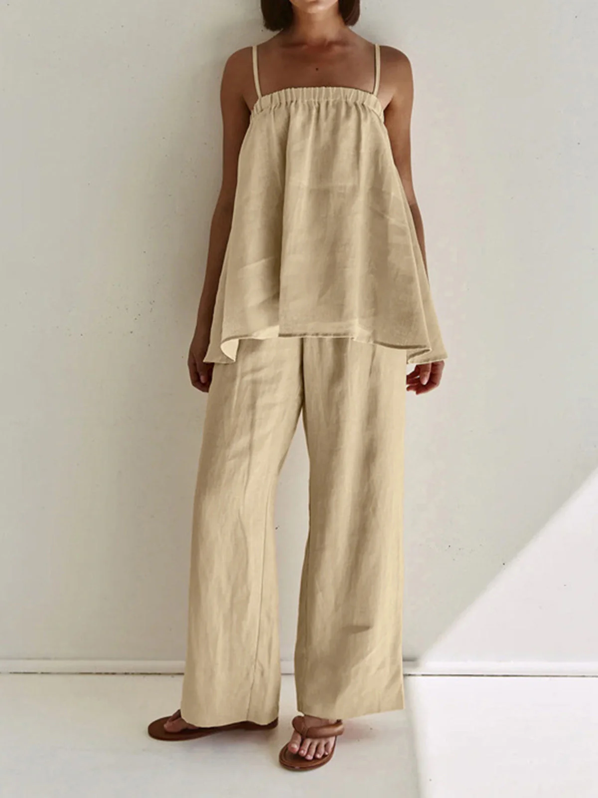 Solid Casual Pants Set - Image 2