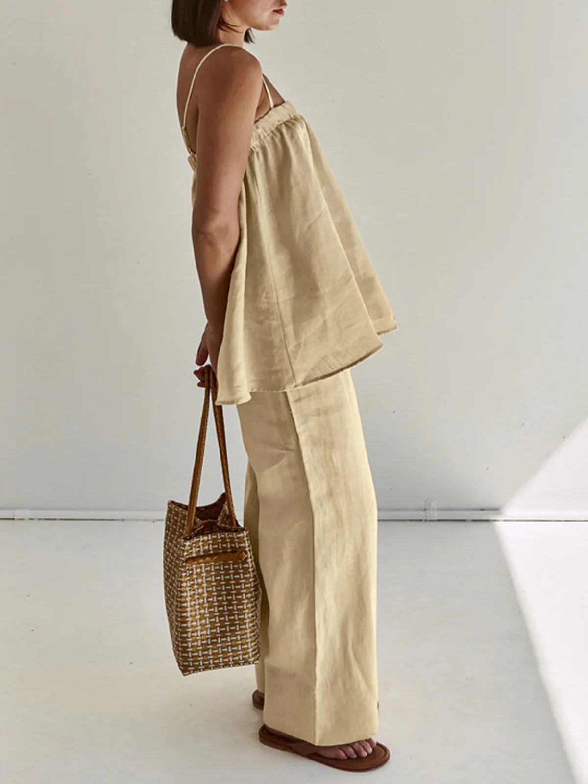 Solid Casual Pants Set - Image 3