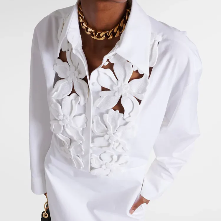 Hollow Out SPLICED APPLIQUES Dress - Image 3