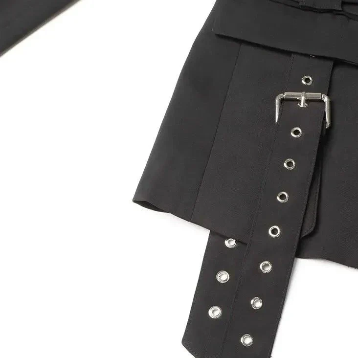 Black STRAPPY Belted Blazer - Image 14