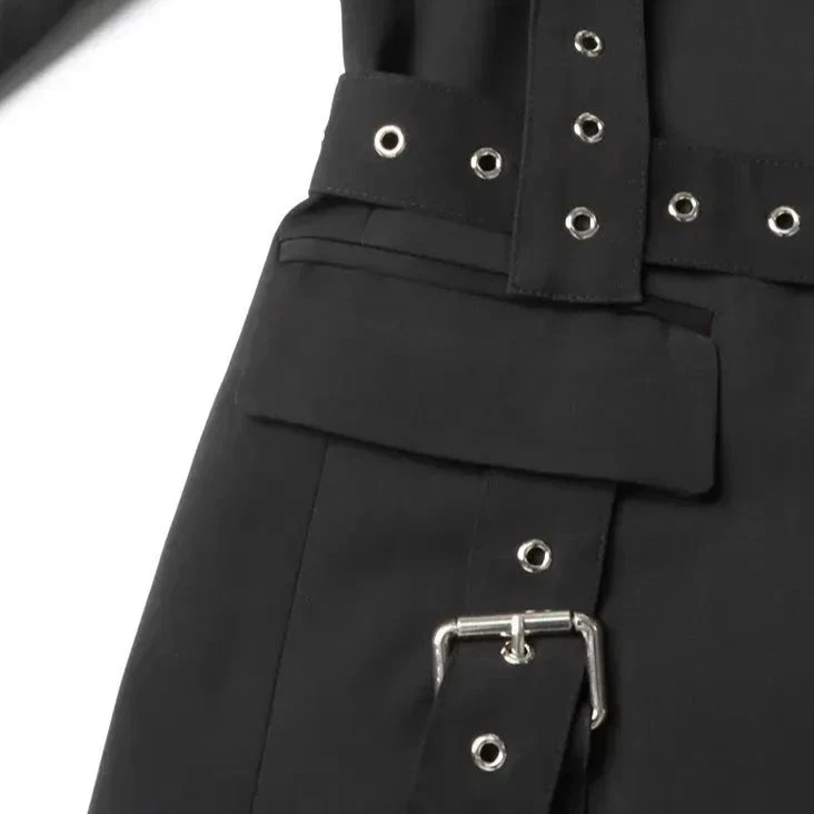 Black STRAPPY Belted Blazer - Image 8