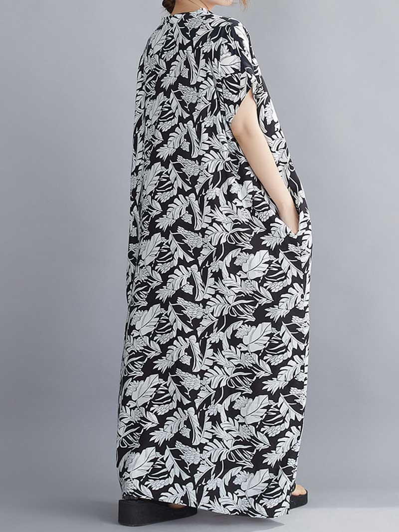 Someone Believe you Leaf Printed Kaftan Dress - Image 2