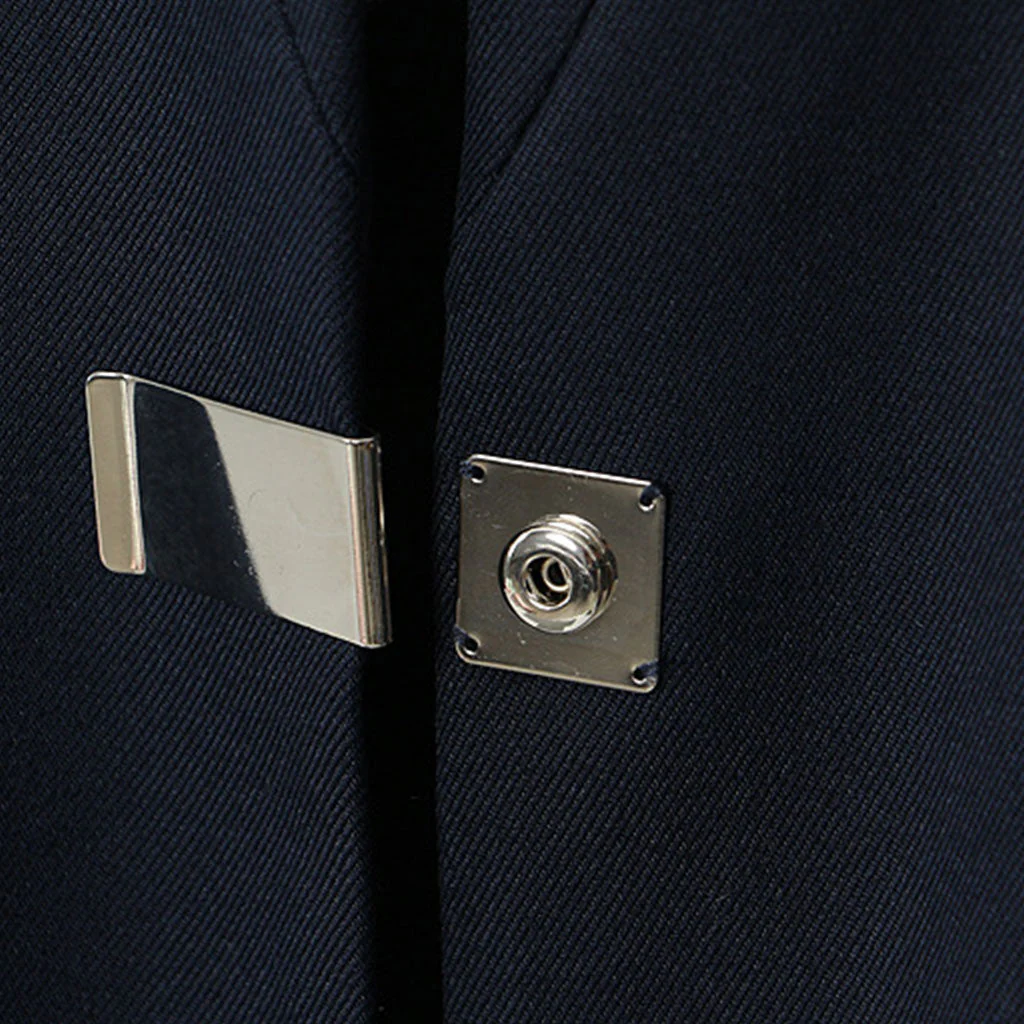 Sophisticated Solid Metal Buckle Notched Neck Long Sleeve Trench Coat - Image 4