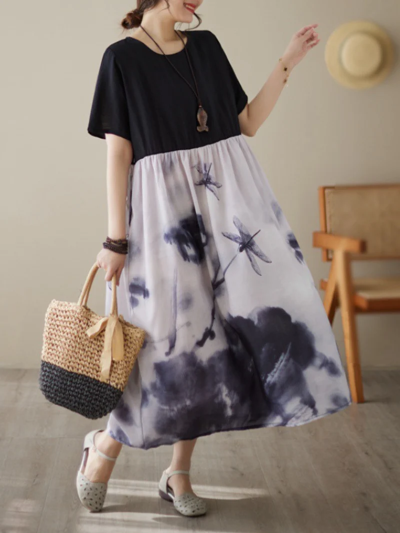 Sound Of Heartbeat Cotton Floral A-Line Dress - Image 2