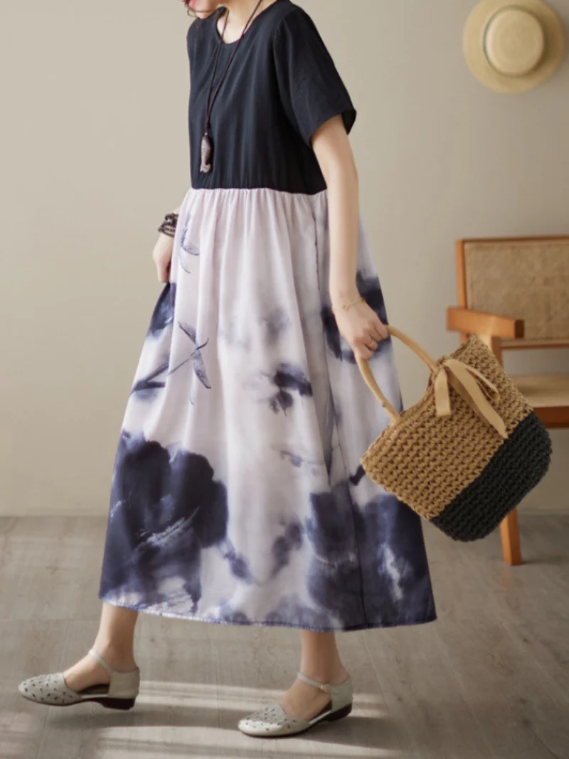 Sound Of Heartbeat Cotton Floral A-Line Dress - Image 3