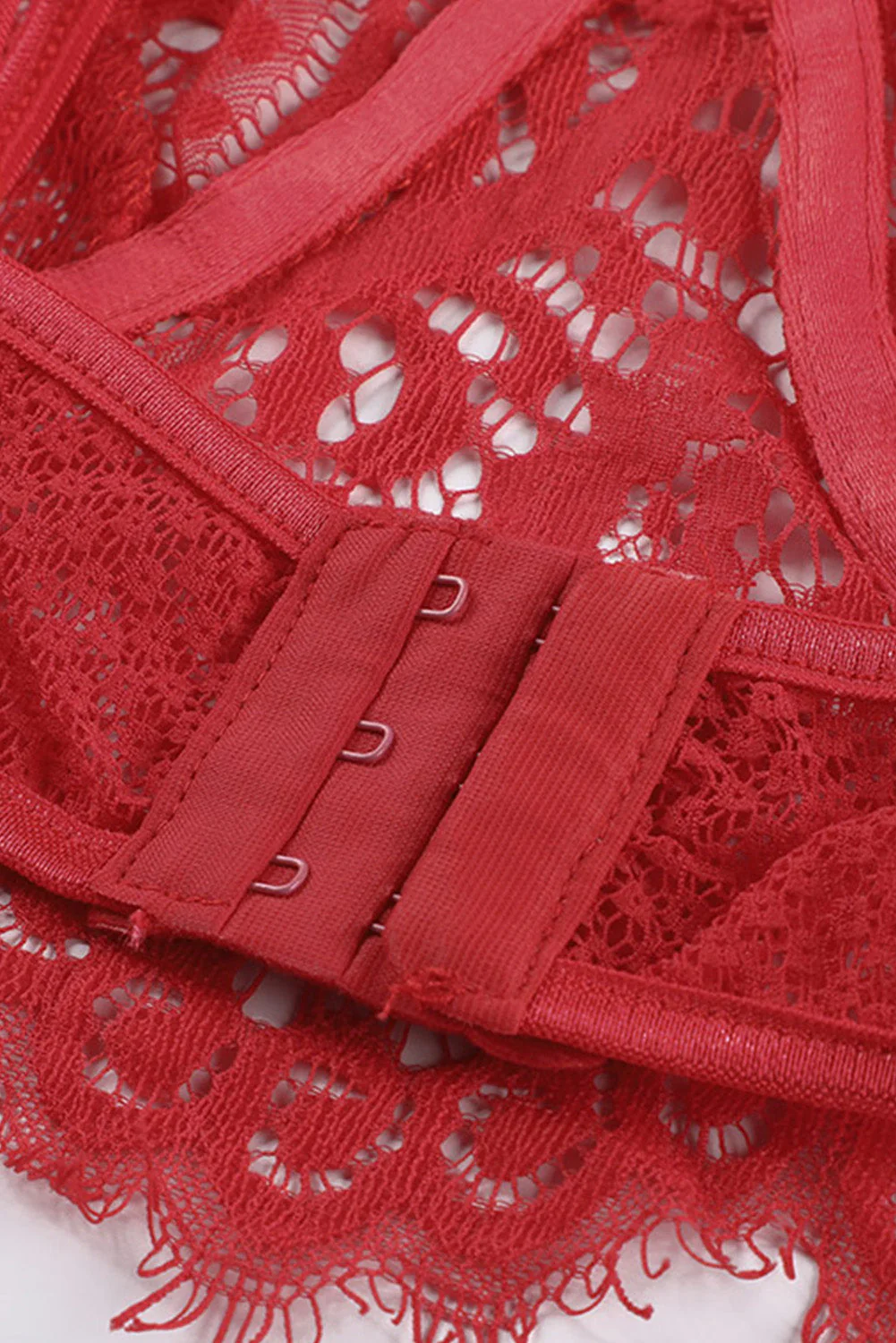 Spaghetti Strap Eyelash Lace Bra Set - Image 14